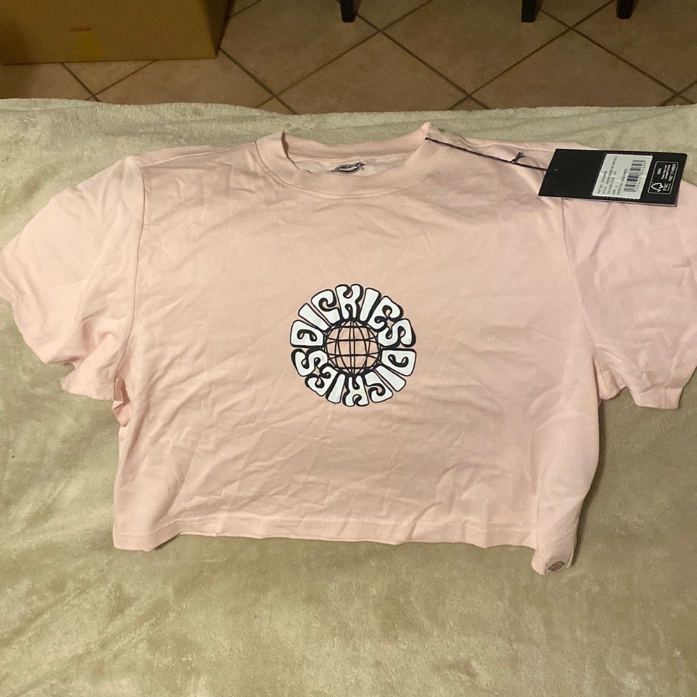 Pink Dickies Globe Shortsleeved T Crop